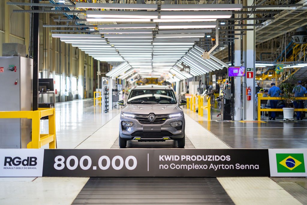 Imagem do processo de produção do Renault Kwid