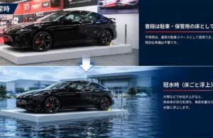 Garagem flutuante japonesa busca proteger veículos durante enchentes