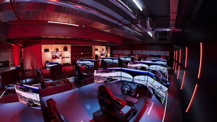 Evento Audi com simuladores de Fórmula 1
